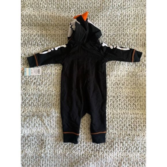 Cat & Jack Dinosaur One Piece Hoodie 0-3mo - Picture 3 of 8